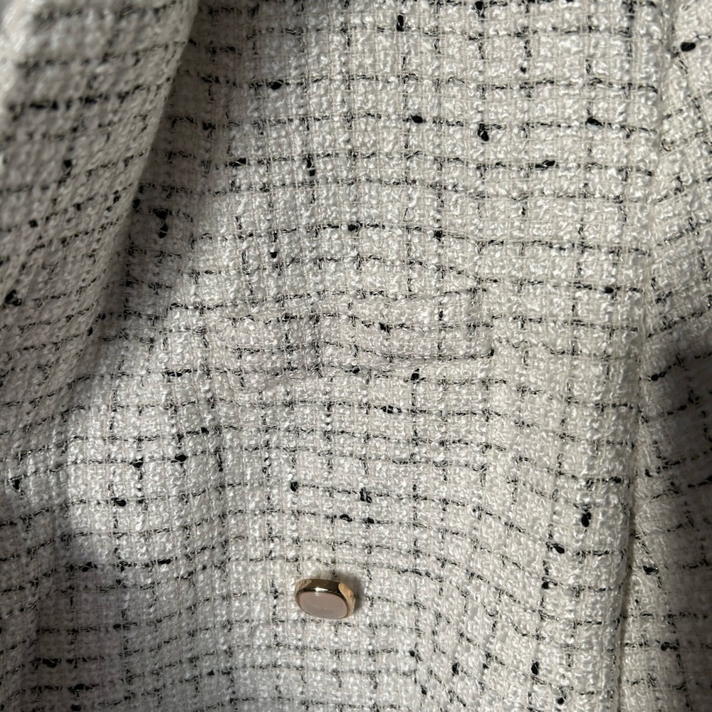 Rachel Zoe Black & White Tweed Cropped Jacket Size Large NWT - Picture 4 of 13